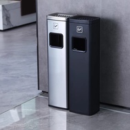 Hotel stainless steel trash can with ashtray vertical elevator lobby corridor aisle smoking smoke column commercial