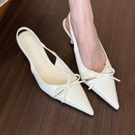 High-quality women's 6-inch pointed toe high heels with open heels