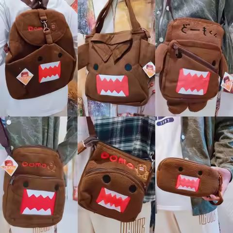 Hot Sale Kawaii Domo Kun Big Backpack Crossbody Cute Brown Anime Peripherals Small Shoulder Messenge