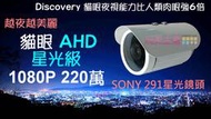 玩美主意貓眼監視器@@日夜全彩星光級彩色AHD 1080P 220萬畫數 SONY 291星光鏡頭 可取海康大華環名昇銳