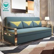 SHEEP Folding Sofa Bed Nordic 2 seater Sofa with Storage Foldable Bed Living Room Furniture Sofa Combination 3 4 5-seater Technical Cloth Sofa