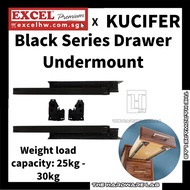 {The Hardware Lab}EXCEL x KUCIFER BK3.0-4D Black Undermount Soft Closing Full Ext Drawer track 25-30
