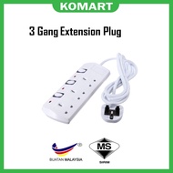 3 Gang 13AMP Extension Trailing Socket Wire Extension Plug