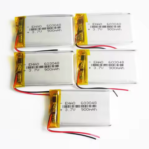 5 x PCS 3.7V 900mAh Polymer Lithium Lipo Rechargeable Battery 603048 For MP3 GPS DVD Bluetooth Recor