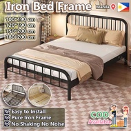 Bed Frame Metal Bed Frame Single/Double Queen Size Bed Frame Metal Solid High Load Bearing Iron Bed