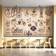 ! WALLPAPER DINDING 3D CUSTOM CAFE COFFEE SHOP/ KAFE KOPI (21BS-001) -