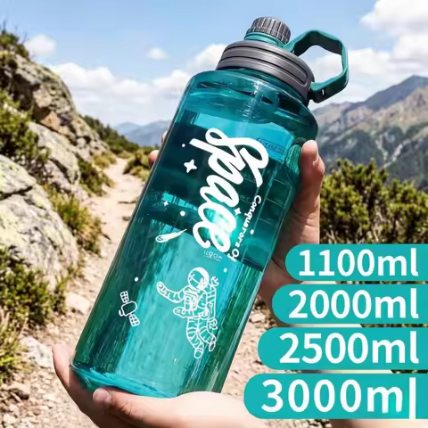 2L/3L Large Capacity Sport Water Bottle with Filter, Eco-Friendly Plastic Portable Fitness Drink Bot