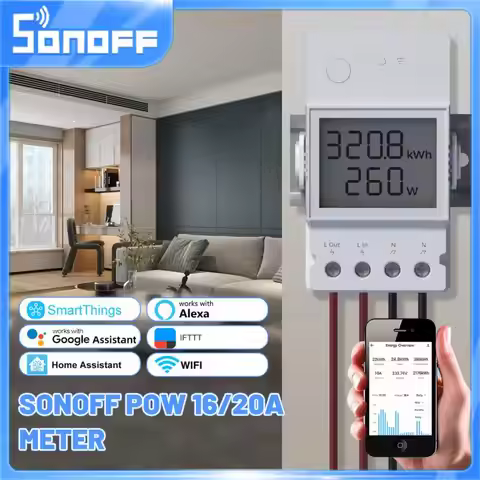 SONOFF POW Origin/elite Power Meter 16/20A LCD Display Voltage Current Overload Protection Switch Su