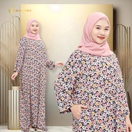 Baju kelawar kaftan cotton corak bunga comfy breathable baju harian muslimah stylish casual wear