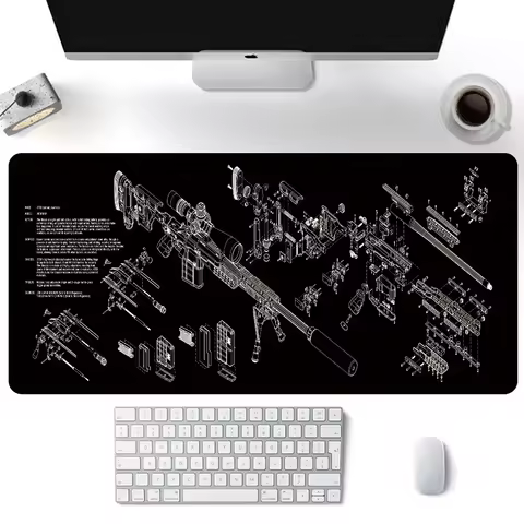 Large Cool Mouse Pad Gaming Desk Mat Gun Parts Mouse Mat Computer Rifle Mousepad 900x400mm Gamer Acc