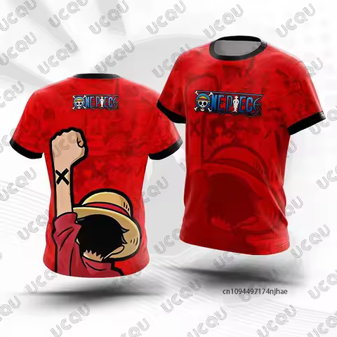 One Piece Anime Luffy Gear 5 3D Print Football Jersey For Men Women T-shirt Summer Casual Cosplay O-
