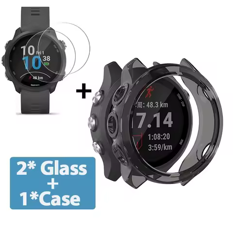 2-in-1 Protector Case + Screen Protector for Garmin Forerunner 245 255 265 Music Soft TPU Protective