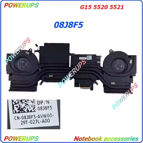 New Laptop CPU/GPU Cooling Heatsink/Radiator Fan For DELL G15 5520 5521 08J8F5 CN-08J8F5 0Y5MJD CN-0