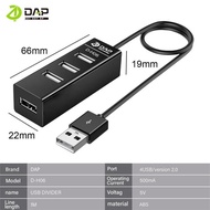 DAP USB Hub D-H06 4 Port USB 2. Black USB Hub4A with Cable