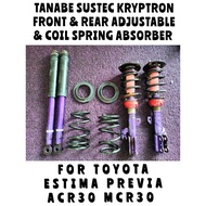 🇯🇵🇯🇵 Toyota Estima / Previa Tanabe Sustec Kryptron Front & Rear Adjustable & Coil Spring Set For ACR