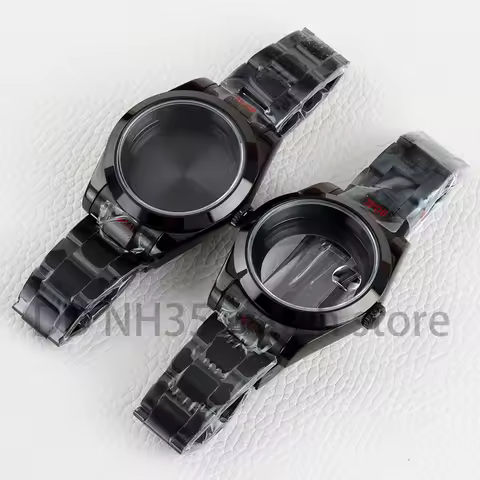 Black 36mm/39mm Watch Case 20mm Strap Stainless Steel Oyster/Jubilee Bracelet for Datejust 28.5mm Di