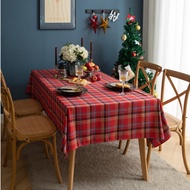 Xmas Holiday Large Table Clothes Rectangle Table Mats for Coffee 8 Seats Square Christmas Plain Tabl