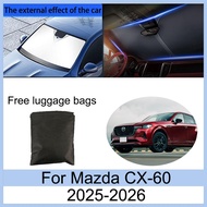 Sun Shade Car For  Mazda CX-60 2025-2026 Windshield Front SunShade Foldable 汽車遮陽罩 Accessories