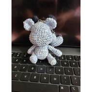 DIY crochet mini bearbrick keychain