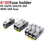 5/2pcs FS-101 FS-102 FS-103 Din Rail Mount Single Pole 6X30mm Fuse Holder Glass fuse 6*30 tube fuse 