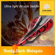 [READYSTOCK] Lixada Full Carbon Fiber Mountain Bike Road Bike Cycling Cushion Saddle Bicycle Seat (black red)