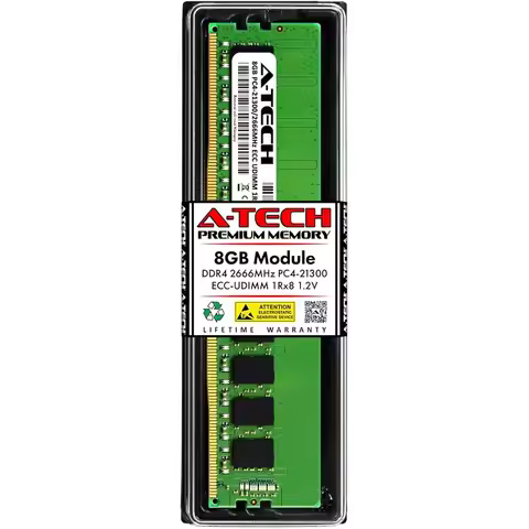 8GB or Dell Precision Workstation 3640 Tower | DDR4 2666MHz PC4-21300 ECC Unbuered UDIMM 1Rx8 Server