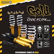โช๊คสตรัท Tuner Concept Gold Honda Civic FC FK FE ปรับ 30 ระดับ สีทอง เรียบหรู ตรงรุ่น