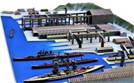 富士美1/3000 日本昭和16年吳軍港場景組+戰艦8艘組