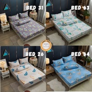 Premium Cotton Cadar 650 Threadcount Single 2in1 /Queen 4in1/King 4in1 Getah Sekeliling