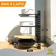 Bright Crown Rak Tutup Panci / Rak Piring Besi / Rak Dapur Stainless Steel Serbaguna 4/8 Tingkat