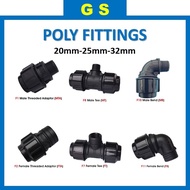 HDPE Poly Fitting Poly Pipe Connector 20mm 25mm 32mm  MTA/FTA/Male Elbow/Female Elbow/Male Tee/Female Tee