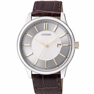 Citizen Silver Dial Brown Leather Strap Men Watch BI1054-04A