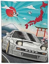 josnmre Jdm Car Rx7 Automotive Art Tapestry Wall Hanging for Bedroom Aesthetic Art Home Decor Dorm C