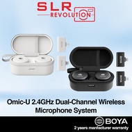 BOYA Omic D/U Black &amp; White Dual-Channel Wireless Microphone with Charging Case (For Iphone / Android)