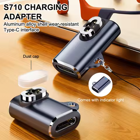 - Type C Bone Conduction Headphones Charger Magnetic Charger Adapter For Shokz OpenSwim Pro S710 Mag
