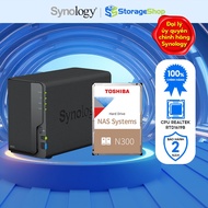 Combo Synology DS223 NAS storage device with 1 Toshiba NAS N300 hard drive - Genuine product