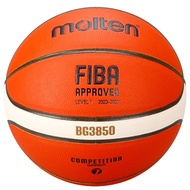 MOLTEN มอลเท่น ลูกบาสเก็ตบอลหนัง ลูกบาส MOT Basketball PU เบอร์ 7 Th B7G3850 FIBA(1700) แถมฟรี เข็มส