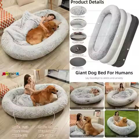 Jumbo Size Dog Bed - 71 Length x 45 Width x 12 Height, Ideal for Large Dogs, Oversized Human-Sized B