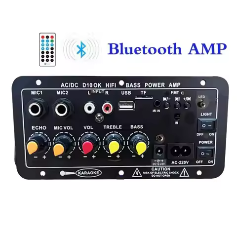 110V 220V Audio Amplifier Board 30-120W Support Dual Microphone Bluetooth Amplificatore Subwoofer fo