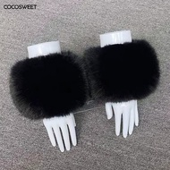 COCO  Hair Sleeve Cover Sleeve Cover Imitation Fur Fluffy Faux Fur Wrist Warmers for Women Stylish W