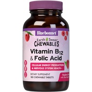 BlueBonnet Nutrition Earth Sweet Vitamin B12 1,000 Micrograms Folic Acid 400mcg-Male Female Brain He