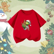 New Fashion Kids Short Sleeve T-shirt Merry Christmas Grinch Graphic Printed Tshirt for boys and gir