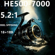 Fishing Reel HE500-7000 Trolling Fishing Reels Spinning Reel BC Mesin Pancing Metal Spool Braking Fo