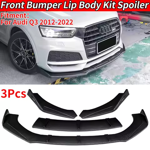 For Audi Q3 2012-2022 2019 Car Accessories Front Bumper Lip Body Kit Chin Guard Diffuser Cover Defle
