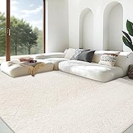 Area Rug Living Room Rugs 8x10 - Large Soft Boho Geometric Rug, Non-Slip Foldable Washable Rugs Non 