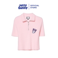 JELLY BUNNY เสื้อแขนสั้นผ้านิตปักลายการ์ตูน KUROMI รุ่น B25WATL001