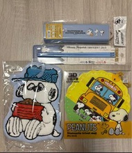Peanuts Snoopy olaf Woodstock 矽膠筷子，不鏽鋼餐具連餐盒，毛巾，隔熱墊