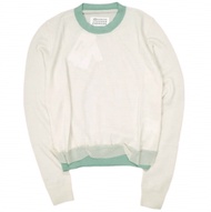 Maison Margiela 1 21SS 義大利製造顏色滾邊高針羊毛圓領毛衣 S51HA1114 S17674 S OFF WHITE 毛衣 原價：¥83,600 歐根紗上衣 [近全新] [二手]