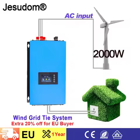 2000W Wind Power Grid Tie Inverter with Limiter/Wifi Dump Load Resistor for 3 Phase AC Wind Turbines