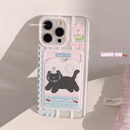 MERAH Pink Cat Card Holder Strap Casing iphone 17 Air Pro 11 13 Pro Max 16 15 Pro Max Ip11 Ip13 15 1